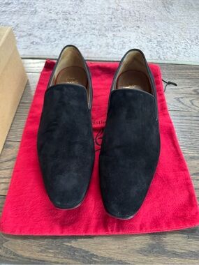Christian Louboutin Black Suede Slip-On Loafers for Men